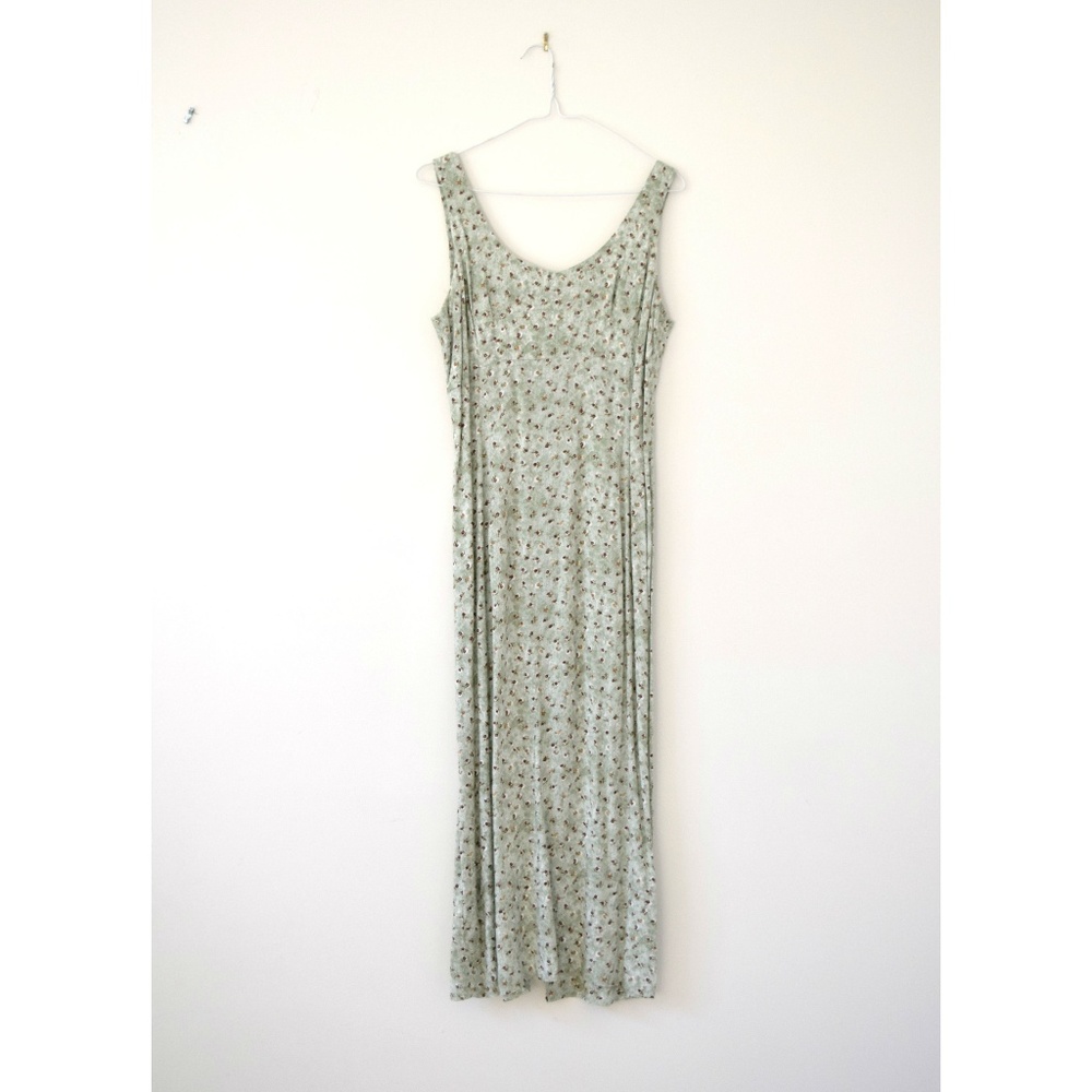 RAMPAGE Vintage Sage Green Floral Maxi Tank Maxi Dress | Size M